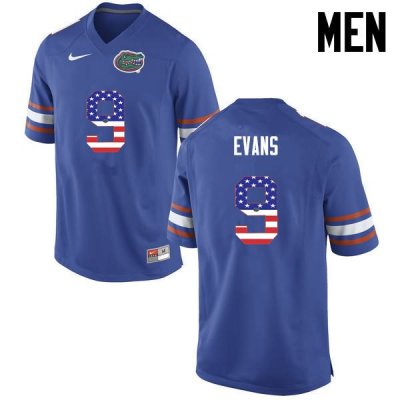 Men's Florida Gators #9 Josh Evans NCAA Nike Blue USA Flag Fashion Authentic Stitched College Football Jersey GVH8062OG